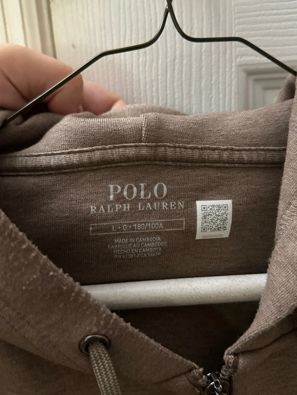 Polo by Ralph Lauren Brown Full-Zip Hoodie with Embroidered Polo Pony